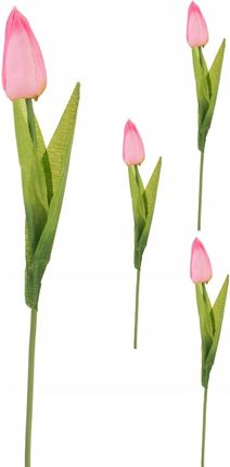 Tulipan Różowy Sztuczna Gałązka Ozdobna 3 szt