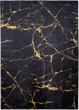 Miękki dywan marmur czarno złoty 80cm x 150cm