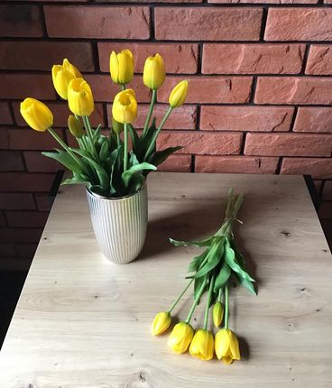 Tulipany Silikonowe 40cm Bukiet 5szt Żółte