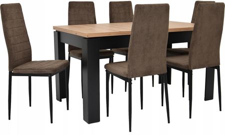 6 krzeseł sztruksowe Stół 80x140/180 Wybór Kolorów