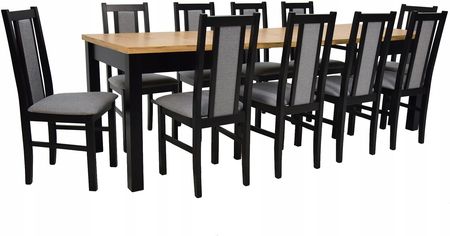 Stół 80x140/240 cm 10 krzeseł do salonu jadalni