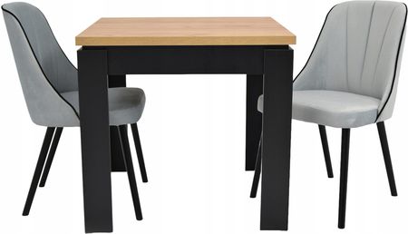 Mały stół 90x90 cm i 2 krzesła zestaw do salonu
