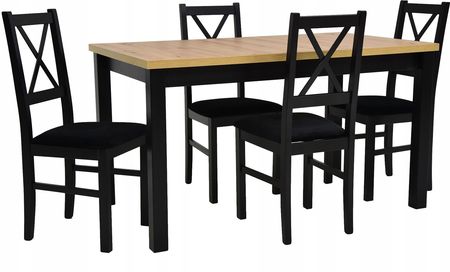 Stół 80x140/180 Artisan i 4 krzesła drewniane N-10