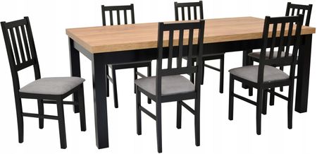 6 krzeseł drewnianych i stół 100x200/300 Craft