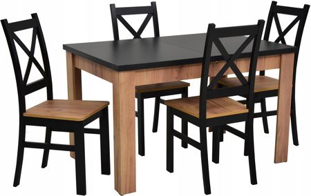 4 krzesła drewniane i stół 80x120/160 cm do kuchni