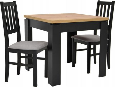Stół 80x80 cm Craft 2 krzesła B-4 Czarne