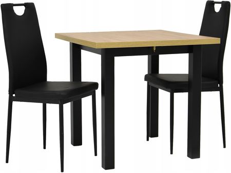 2 krzesła stół rozkładany 80x80/160 cm Artisan