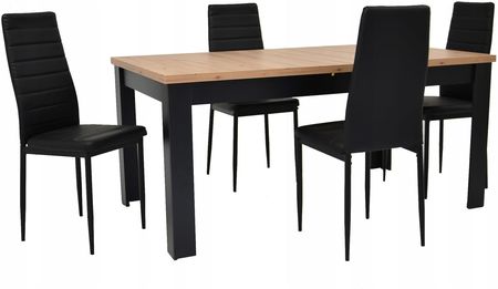 4 krzesła Ekoskóra Stół 90x160/200 Artisan