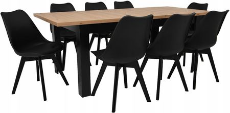 8 krzeseł skandynawskie Stół 90x160/200 Artisan
