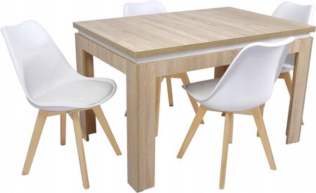 Komplet 4 krzeseł stół 80x120/160 cm Sonoma