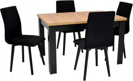 4 krzesła tapicerowane i stół 80x120/160 cm Craft