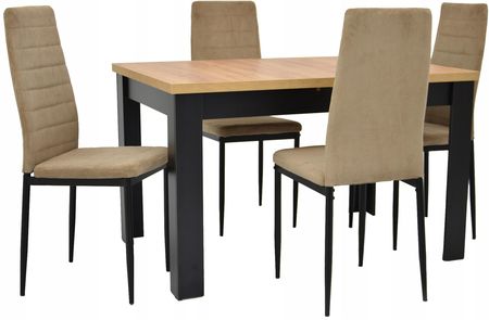 4 krzesła Sztruks Stół 80x120/160 Wybór Kolorów
