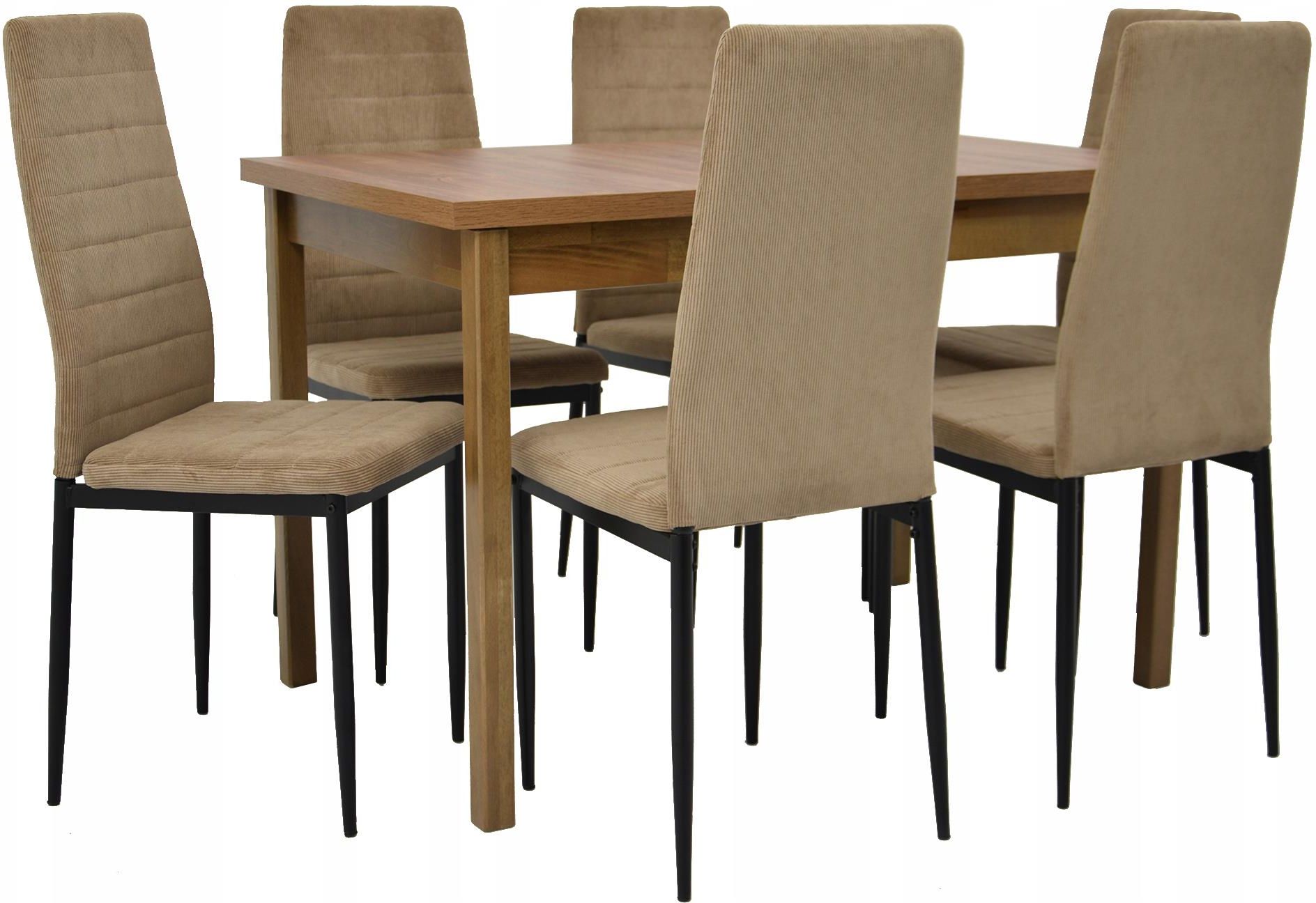 Stół 70x120/160 6 krzeseł Sztruks mnogość Kolorów - Opinie i atrakcyjne ...