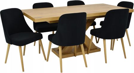 6 krzesła i stół X 90x140/210 cm fornir Ołtarz