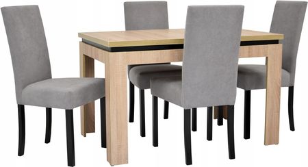 Stół 80x120/160cm i 4 krzesła tkanin
