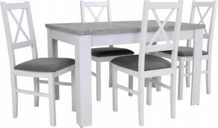 Komplet 4 krzeseł i stół 80x120/160 cm do kuchni