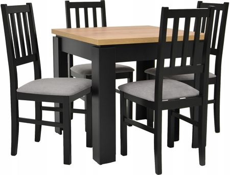 Stół 80x80 cm Craft 4 krzesła B-4 Czarne