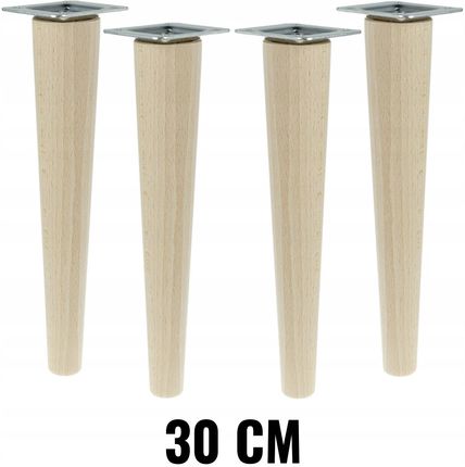Nogi nóżki drewniane bukowe proste zestaw 30 cm