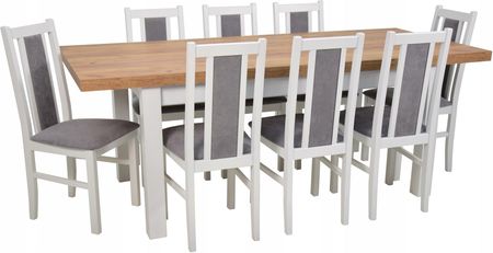8 krzeseł drewnianych i stół 90x160/210 blat 5 cm