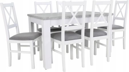 Komplet 6 krzeseł i stół 80x120/160 cm do kuchni