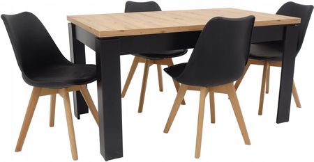 Modny stół 80x140/180 i 4 krzesła Zestaw Salon