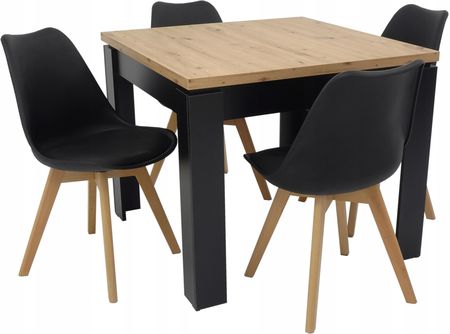 Stół 80x80 cm Artisan i 4 krzesła Skandynawskie