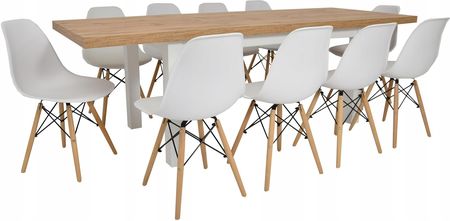 10 krzeseł skandynawskich Stół 90x16/240 Wotan