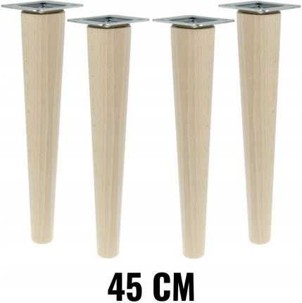 Nogi nóżki drewniane bukowe proste zestaw 45 cm