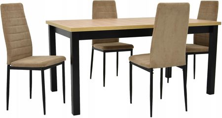 4 krzesła sztruksowe +Stół 90x160/200 Różne