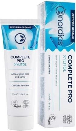 Nordics Complete Pro Organic Toothpaste Organiczna Pasta Do Zębów Z Fluorem Aloe & Salvia 75ml