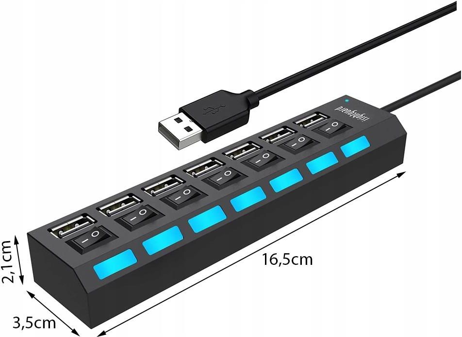 Hub USB 3.0 7 Ports Avec 7X USB-A, Bo&icirc;tier Industriel En M&eacute;tal, Hub USB 7 Ports