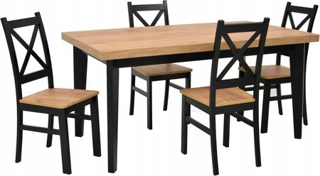 4 krzesła siedzisko craft i stół 80x140/180 Craft