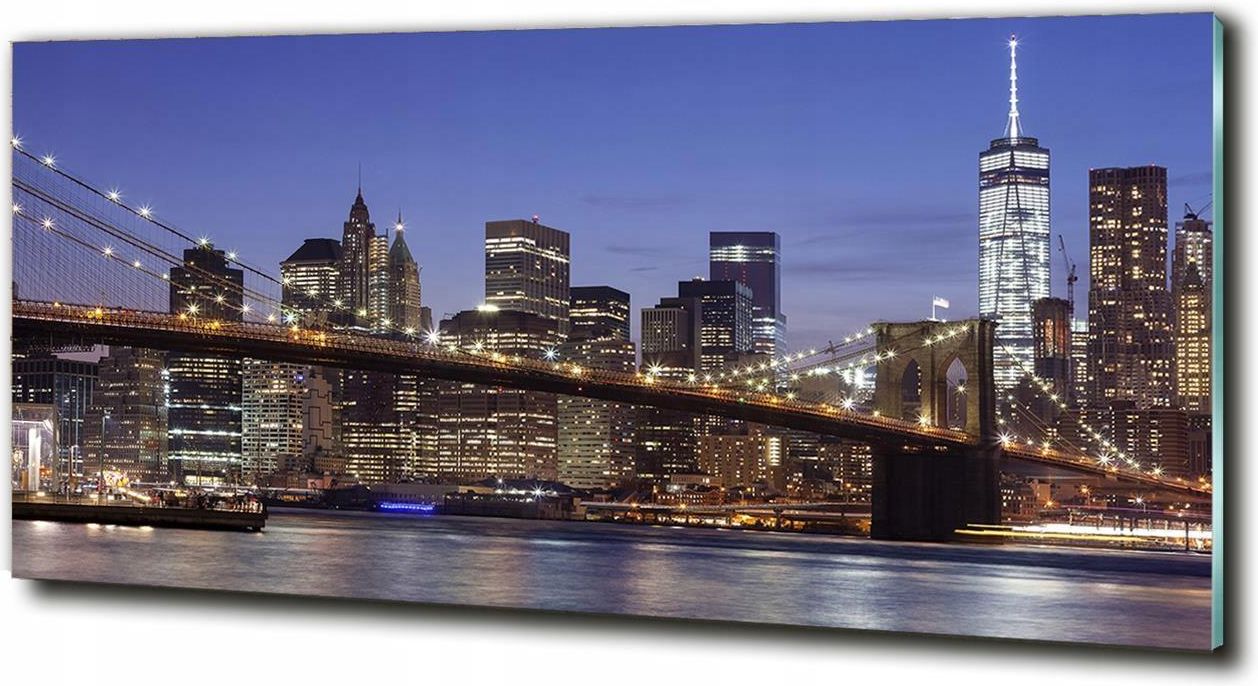 Obraz szklany do salonu duży Manhattan nocą - Opinie i atrakcyjne ceny