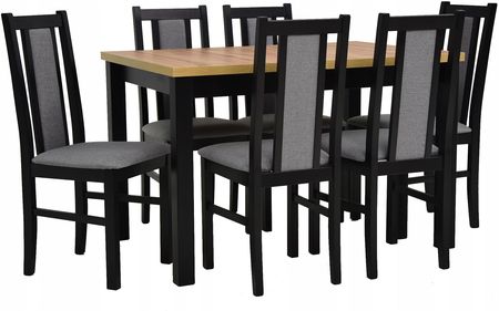 6 krzeseł drewnianych stół rozkładany 80x120/150