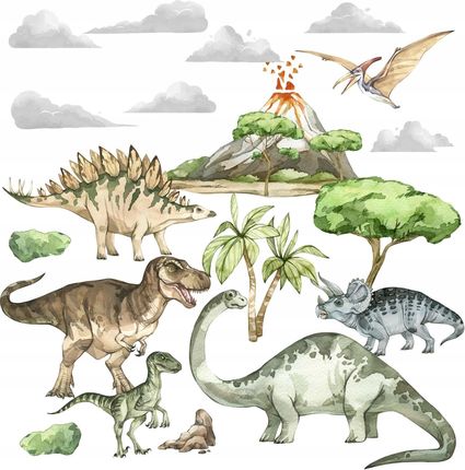 Duże Naklejki Na Ścianę Dinozaury Zestaw Xl