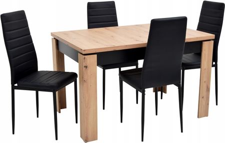 Komplet 4 krzesła Eko i stół 80x120/160 cm Artisan