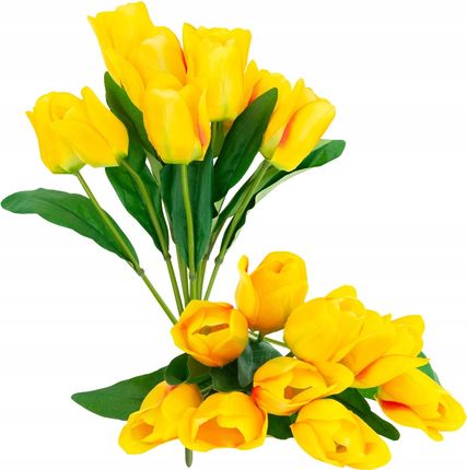 Duży Bukiet Tulipanów X9 Żółty Tulipan Sztuczny