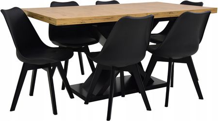 Nowoczesny stół 90x160/210 6xkrzesło skandynawskie