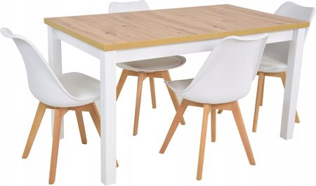 4 krzesła skandynawskie i stół 80x140/180 Artisan
