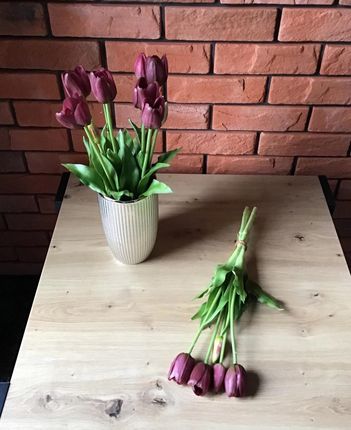 Tulipany Silikonowe 40cm Bukiet 5szt Fiolet