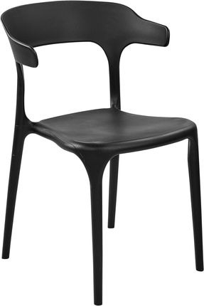 Beliani Minimalistyczny Zestaw 4 Krzeseł Do Ogrodu Jadalniane Plastik Czarne Gubbio