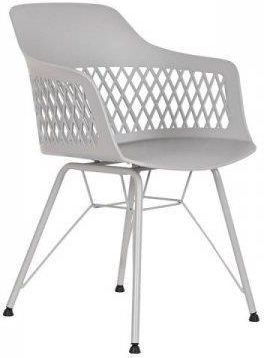 Dkd Home Decor Krzesło Do Jadalni Metal Jasnoszary Polipropylen 57X57 80,5 Cm