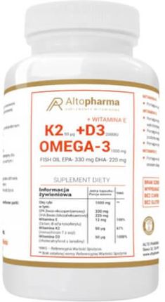 Alto Pharma Omega 3 + Witamina K2 D3 2000Iu 90 Kaps