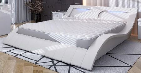 Łóżko Porto 120X200 Białe Z Oświetleniem Led