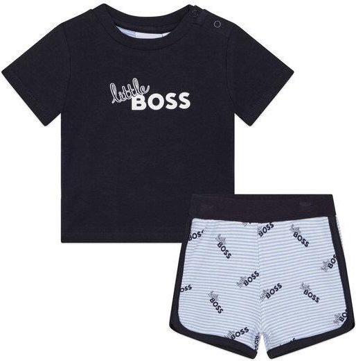 Boss Komplet t shirt i szorty sportowe J98415 Granatowy Regular Fit Ceny i opinie Ceneo.pl