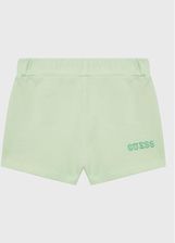 Guess Szorty materiałowe K3GD11 KA6R3 Zielony Regular Fit