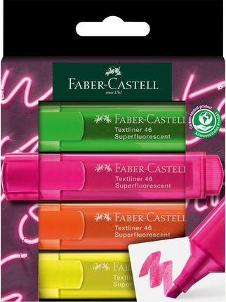 Faber Castell Zakreślacz Super Neon 1546 4 Kolory