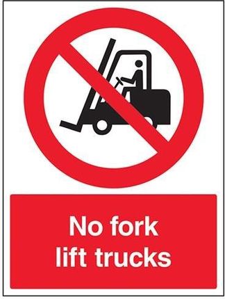 Vsafety 56001Bc R"No Fork Lift Trucks" Znak Samochodowy Z Sztywnego Tworzywa Sztucznego Portret 300mm X 400mm Czarny/Czerwony