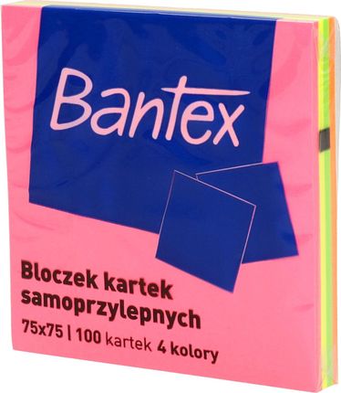 Bantex Karteczki Samoprzylepne 75X75/100 Kolor