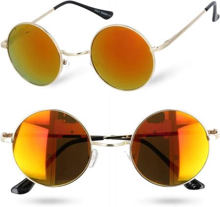 Okulary Lenonki przeciwsłoneczne okrągłe hippie retro T3310D